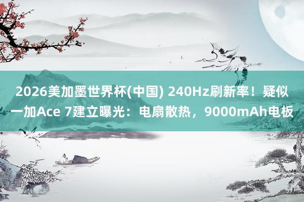 2026美加墨世界杯(中國) 240Hz刷新率!疑似一加Ace 7建立曝光:電扇散熱,9000mAh電板