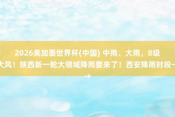 2026美加墨世界杯(中國) 中雨、大雨,8級大風!陜西新一輪大領域降雨要來了!西安降雨時段→