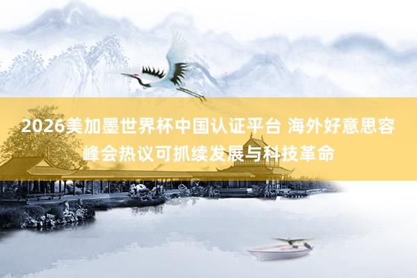 2026美加墨世界杯中國認(rèn)證平臺(tái) 海外好意思容峰會(huì)熱議可抓續(xù)發(fā)展與科技革命